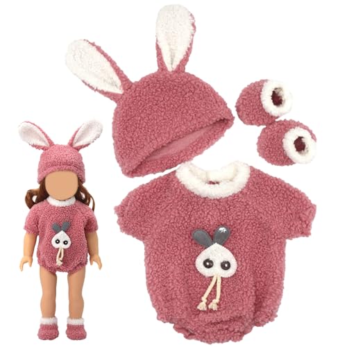 CAKEEYUM Babypuppenkleidung weich süße 18 -Zoll -Puppenkleidung beinhaltet Puppenoutfits Hut Socken Kleidung Abnehmbar 18 Zoll Puppenzubehör Stil 1 von CAKEEYUM