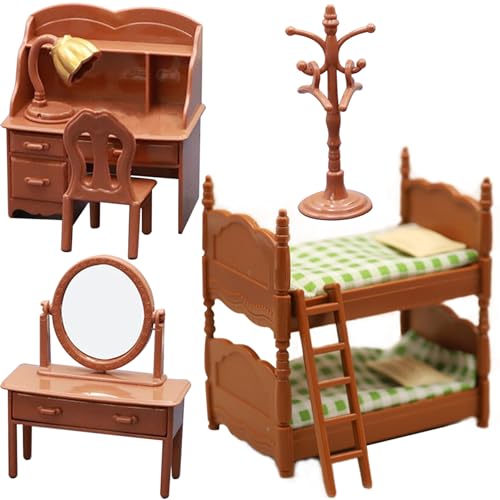 CAKEEYUM Dollhouse Möbel Set für Kindersimulation Miniatur Dollhouse Schlafzimmer Möbel tun Spiele Dollhouse Accessoires für Jungen Mädchen Geschenk von CAKEEYUM