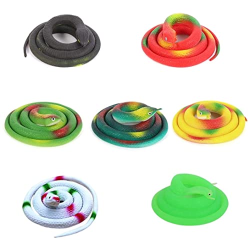 CAKEEYUM Gummischlangen, 31,5 Zoll realistisches Gummi -Schlangenspielzeug für Halloween Streams Requisiten, 7pcs von CAKEEYUM