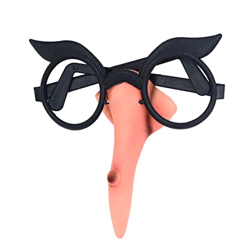 CAKEEYUM Halloween Hexengläser Nasenanzug lenslose Brille mit Einer Langen Warte Hexennase Hexenkostüm -Requisiten für Halloween Masquerade Cosplay 1 Set von CAKEEYUM