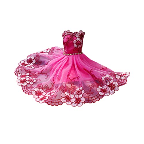 CAKEEYUM Hochzeitskleid Kleider Prinzessin Kleidung Party Outfit für Puppenspielzeugpuppe (Rose Red Flower) Formale Kleider Prom Kleider Ballkleider von CAKEEYUM