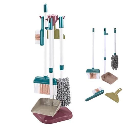 CAKEEYUM Kinderreinigungsset 5PCS/Set tun, um Haushaltsreinigung Spielzeug geschwungener Pinsel und Dustpan Set -Spielzeug für Kleinkinder zu Spielen von CAKEEYUM