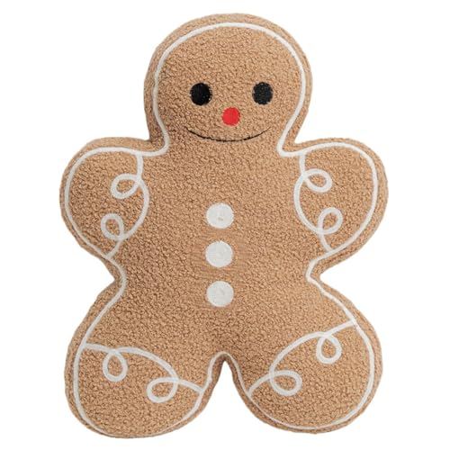 CAKEEYUM Lebkuchen Kissen 13x17in gefülltes Gingerbread Plüsch niedliche kuschelige Lebkuchen -Mann Festliche Lebkuchen Weihnachtsdekorationen für Zuhause, Sofa, Couch von CAKEEYUM