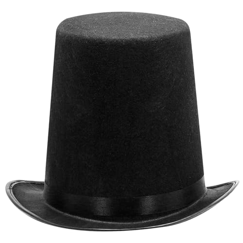 CAKEEYUM Magier Hat Classic Wide Brim Halloween Top Hats für Männer Frauen Nicht gewebter schwarzer Top-Hut für Magier Kostüm Dekorative Top-Hut für Halloween, Show, Cosplay von CAKEEYUM