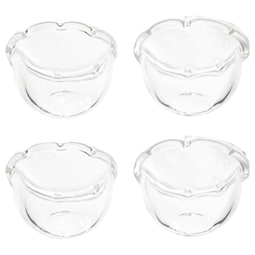 CAKEEYUM Mini Glass Bowls Lustige lebensechte 1 12 -Skala -Puppenhauszubehör kreative DIY Dollhouse Kitchen Transparenz Mini Kochset für Kinder tun, um zu Spielen. Geschenk 4pcs von CAKEEYUM