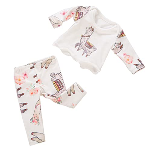 CAKEEYUM Puppe Pyjamas Anzug 18 Zoll Mädchen Puppe Alpaca Themeed Pyjamas Fashion Dolls Dress Kleidung Mini Doll Pyjamas Freizeit -Outfit Kinder Spielzeugpuppe von CAKEEYUM