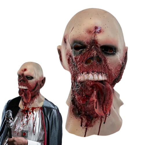 CAKEEYUM Scary Masken für Erwachsene, die die Zunge aus Halloween realistisch gruselige Zombie Maske Latex Bloody Halloween Maske für Cosplay -Kostüm Streich von CAKEEYUM