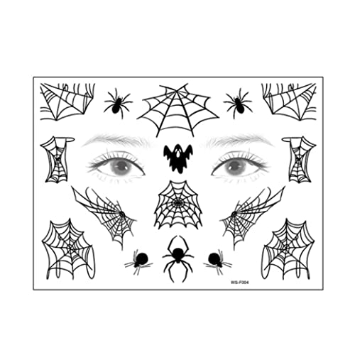 CAKEEYUM Spinnengesichtsaufkleber Halloween Body Aufkleber Halloween Face Tattoos Halloween Spinnen Tattoo Aufkleber von CAKEEYUM