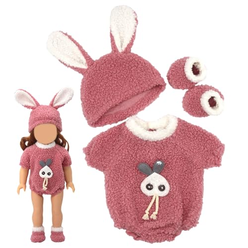 CAKEEYUM Weiche süße Babypuppenkleidung 18 Zoll Puppenkleidung inklusive Puppenoutfits Mütze Socken Kleidung abnehmbares 18 Zoll Puppenzubehör Stil 1 von CAKEEYUM