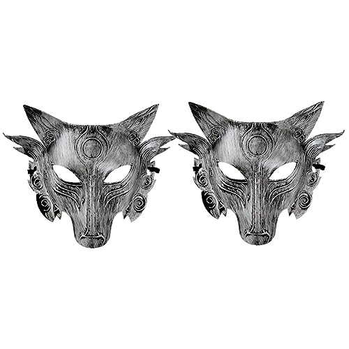 CAKEEYUM Wolf Maske Halloween Animal Masquerade Maske für Cosplay -Kostüm Halloween Face Cover halbe Gesicht Werwolf Maske von CAKEEYUM