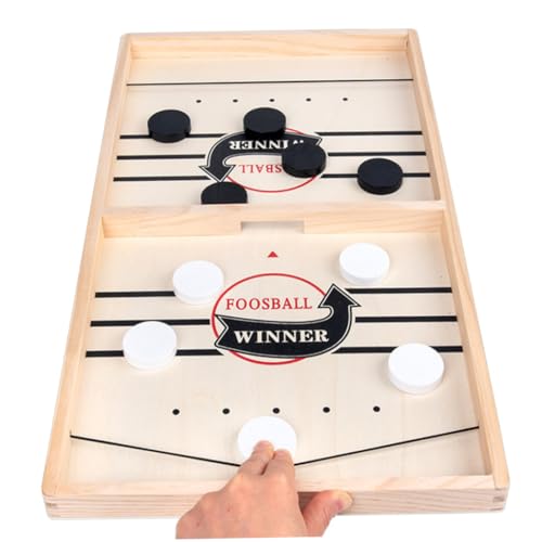 Fast Sling Puck Game Holzschlinge Hockey -Spiel Brettspiele Spielzeug Eltern Kinder Interaktiver Spielzeug von CAKEEYUM