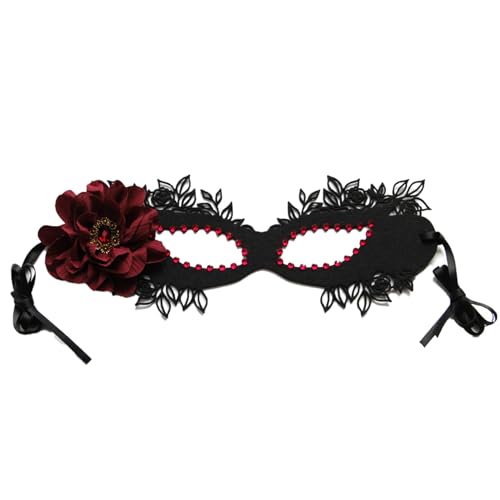 Halloween Mask Black Masquerade Maske für Frauen halbe Gesichtskostüm Maske Kostüm Kleid Augenmaske Schleier für Weihnachten Halloween Cosplay Party Girls Frauen Style2 Kostümmaske Masquerade Maske f von CAKEEYUM