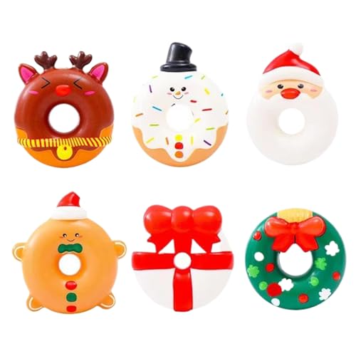 Langsamer Aufstieg Stress Ball, 6pcs süße Weihnachtskonut -Squish -Spielzeug, Stressbekämpfung Squeeze Spielzeug weiche flexible Stressbällchen für Erwachsene, Kinder Goodie Bags Füllgeschenke Gesche von CAKEEYUM