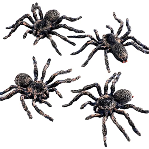 Realistische Spinnenfiguren Riesen Spider Action Model Kunststoff Spinnen Spielzeugfiguren lebensecht Bildungslernspielzeug für Jungen und Mädchen, Halloween Streichprops Partyzubehör von CAKEEYUM