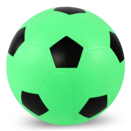 Silent Fußball Ball 8,5 Zoll weicher Fußball für Kinder Indoor Fußball mit Pump PVC Kids Soccer für Indoor Outdoor Sport Boy Geschenke Grün grün von CAKEEYUM