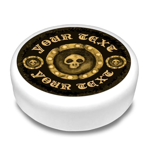 Cakeshop Runde Personalisierte Essbare Tortendekoration Piratenschatztruhe Gold | Benutzerdefiniertes Bild & Name | Für Geburtstage & Feiern | Mehrere Formen & Größen | Zuckerguss- & Oblatenpapier von CAKESHOP edible cake toppers EST. 2012