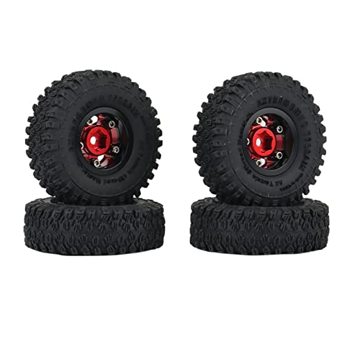 CALIBAN 4 Stück 53 mm 1.0 Beadlock Felgen Reifen Set für 1/24 RC Crawler Auto Axial SCX24 90081 AXI00001 Upgrade-Teile, 1 von CALIBAN