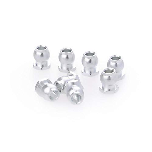 CALIBAN 8 Stück Verbindungsstange aus Metall, Endlagerbolzen für 1: 8 1:10 AXIAL SCX10 II Ferngesteuertes Auto Leiter Ball Endbolzen Silber von CALIBAN