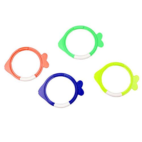 CALIBAN Schwimmbad für Kinder, Kinder, , Tauchspielzeug im Ring, Eingreifen, Spielzeug in Fischform, 4-in-1-Set, Sommer, Aqua im Freien von CALIBAN