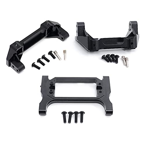 CALIBAN Servo-Halterung für Stoßstange und Rückseite, aus CNC-Metall, für Upgrade-Teile TRX4-4 8237 auf RC 1/10, Schwarz von CALIBAN