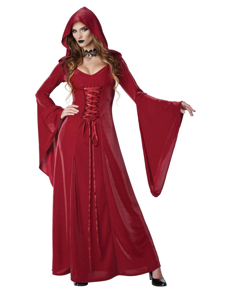 Gothic-Kostüm Halloweenkostüm für Damen Trompetenärmel rot von KARNEVAL-MEGASTORE