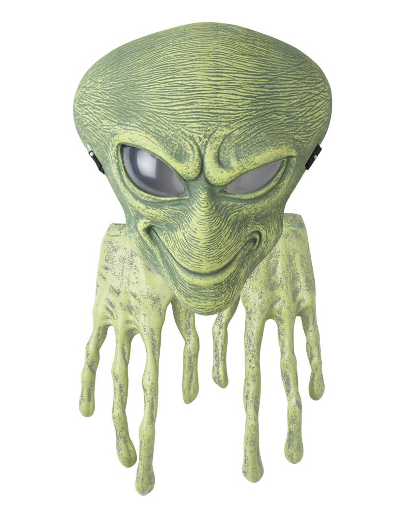 Horror Alien Maske mit Händen grün von KARNEVAL-MEGASTORE