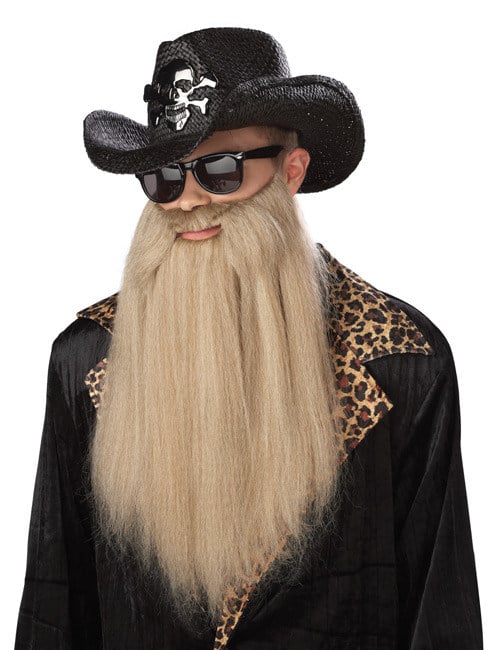 Rocker Vollbart Sharp Dressed Man blond von KARNEVAL-MEGASTORE