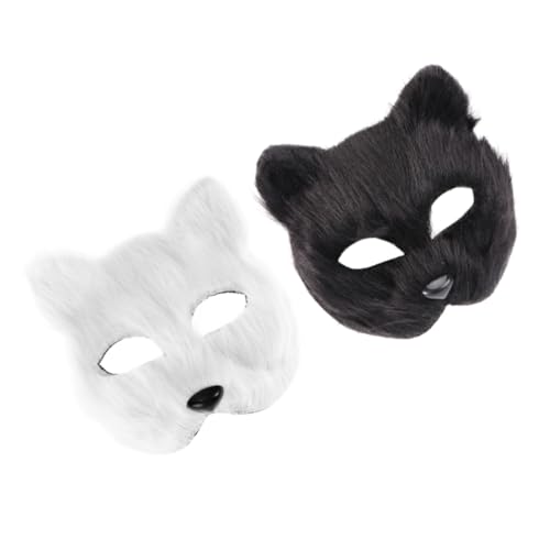 CALLARON 2St Maske Fuchs-Cosplay Halloween-Requisiten Halloweenkostüm Halloween-Fuchskostüme Halloween-Dekor halloween mask hallowen masks fox mask black masks Chic mask Partyzubehör Plüsch von CALLARON