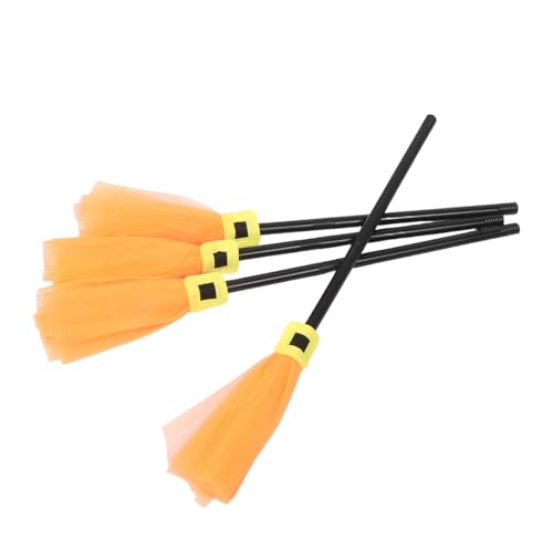 CALLARON 4 Stück Halloween Hexenbesen aus Leichtem Mesh-Material Leuchtend Orange Robust und Dekorativ für Kinderkostüme Zauberer-Cosplay und Gruselige Halloween-Partys Vielseitig CALLARON 4 Stück Halloween Hexenbesen aus Leichtem Mesh-Material Leuchtend Orange Robust und Dekorativ für Kinderkostüme Zauberer-Cosplay und Gruselige Halloween-Partys Vielseitig von CALLARON
