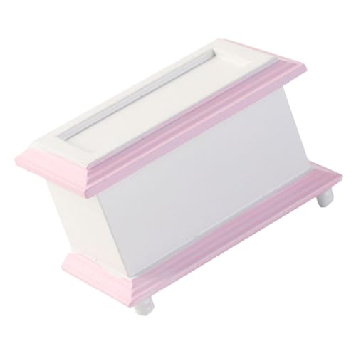 CALLARON Kasten Mini-Box mini mini storage box Miniature box Miniature dollhouse accessory Miniaturmöbel Puppenhaus Mini-Schatztruhe aus Holz Mini-Schatztruhe-Modell Rosa von CALLARON