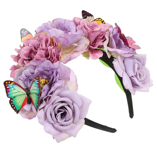 CALLARON Stirnband aus künstlichen Blumen Haarzubehör Schmetterlingskrone Schmetterlingsstirnband Cosplay-Stirnband Schmetterlings-Accessoires für Frauen Stoff CALLARON Stirnband aus künstlichen Blumen Haarzubehör Schmetterlingskrone Schmetterlingsstirnband Cosplay-Stirnband Schmetterlings-Accessoires für Frauen Stoff von CALLARON
