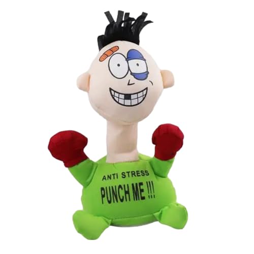 CALLOVE 23cm Scream Doll, Stoffpuppe Stress, Punch Me Stoffpuppe, Schlag Mich Schreiende Puppe Anti Stress Spielzeug Mit Saugnapfbasis Zappelpuppenspielzeug Weiches Lustige von CALLOVE