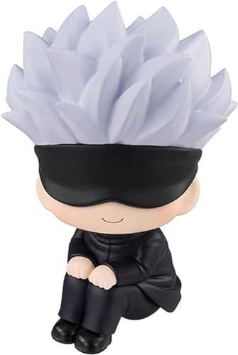 CALLOVE Anime Jujutsu Kaisen Figur Q Version 9 cm, Gojo Satoru sitzende Look-Up-Figur, PVC-Spielzeug, Geschenke (Gojo Satoru) von CALLOVE