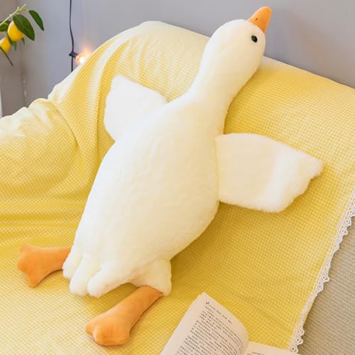 CALLOVE Gans Kuscheltier Schwan Stofftier Ente Puppe Schlafkissen Kissen Kawaii Kuscheltier Plush Kinder Geschenke（90cm） von CALLOVE