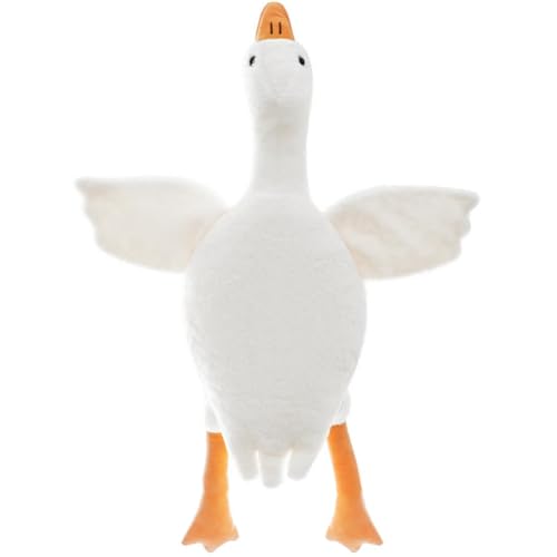 CALLOVE Gans Kuscheltier Weiß, Plüschtier Große Ente 50 cm, Stofftier Gänse, Plüsch Gans Kissen Puppe Geschenk für Fans Kinder von CALLOVE