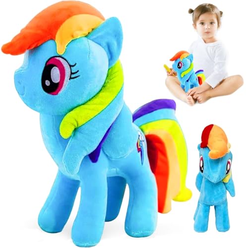 CALLOVE Pferd Plush Toy, 20 cm Kuscheltier Pferd Plush, Stuffed Animal Pferd, Pferd Plüsch Puppe, Pferd Plush Doll, Regenbogen Stofftier Pferd, Pferd Plüschtier, Geschenk für Jungen Mädchen (Blau) von CALLOVE