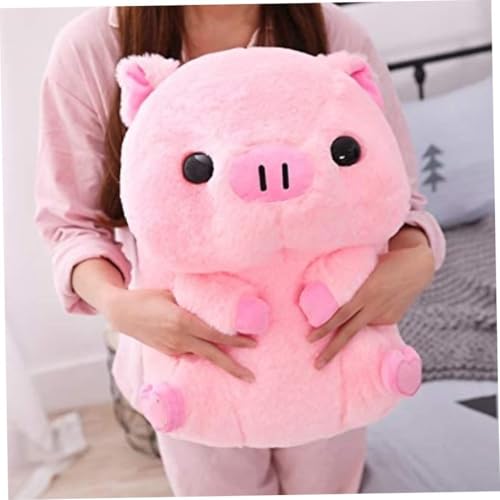 CALLOVE Pig Plüschpuppe Pink Sitzen großes Kopf Schwein Stofftier Spielzeug Kinder Schlaf Begleiter Beschäftigung Puppe 40 cm von CALLOVE