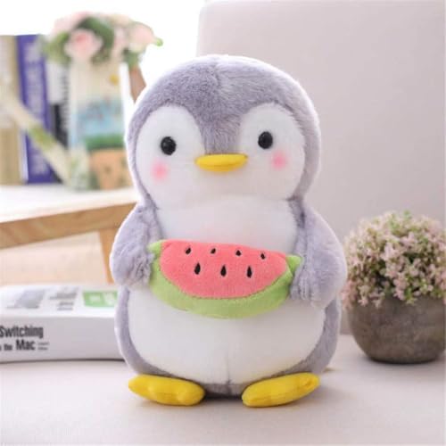 CALLOVE Pinguin Stofftier Plüschtier, Pinguin Kuscheltier Tier Kissen Geschenk Für Kinder/Erwachsene (Pinguin mit Wassermelone,25 cm) von CALLOVE