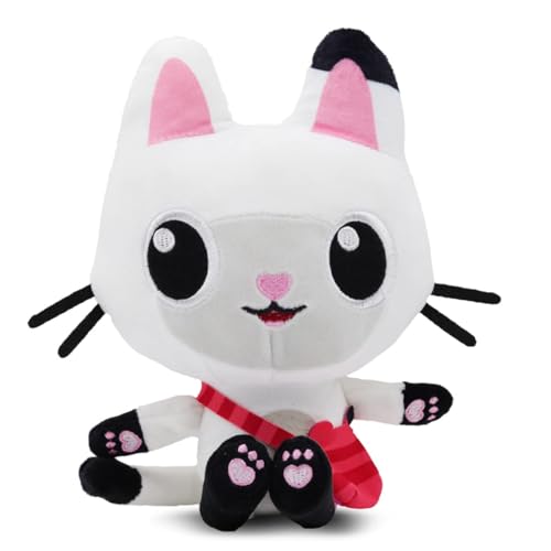 CALLOVE Plüschtier Katze, Kuscheltier Katze Plush 25cm, Weiß Stofftier Plüsch Puppe Geschenk für Kinder von CALLOVE