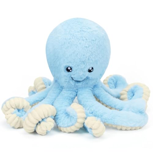 CALLOVE Plüschtier Krake Plüschtier Oktopus, Stofftier Oktopus Stofftier Krake, Kuscheltier Krake Oktopus Plush Kissen, Lustiges Plüsch Puppe Geschenk für Kinder, Blau von CALLOVE