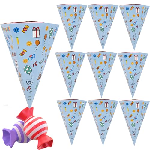 10 Stück Schultüte Klein, Zuckertüte Junge, Schultüte Bastelset, Geschwisterschultüte 30cm Tiermuster, Klein Faltbare Zuckertüte, Kleine Schultüte, Geschenkverpackung für Schulanfänger (Blau 1) 10 Stück Schultüte Klein, Zuckertüte Junge, Schultüte Bastelset, Geschwisterschultüte 30cm Tiermuster, Klein Faltbare Zuckertüte, Kleine Schultüte, Geschenkverpackung für Schulanfänger (Blau 1) von CALLYSONIC