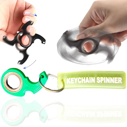 CALLYSONIC Fidget Spinner Schlüsselanhänger,Spinner Schlüsselanhänger, Fidget Toy, Stressabbau für Erwachsene, Entspannung,Schlüssel Spinner,Spinner (grün) von CALLYSONIC