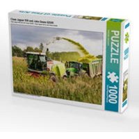 CALVENDO Puzzle Claas Jaguar 950 und John Deere 6250R | 1000 Teile Lege-Größe 64x48cm Foto-Puzzle für glückliche Stunden von CALVENDO Verlag GmbH