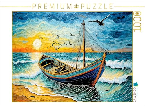 CALVENDO Puzzle Boot auf Wellen im goldenen Sonnenuntergang | 1000 Teile Lege-Größe 64 x 48 cm Foto-Puzzle für glückliche Stunden CALVENDO Puzzle Boot auf Wellen im goldenen Sonnenuntergang | 1000 Teile Lege-Größe 64 x 48 cm Foto-Puzzle für glückliche Stunden von CALVENDO