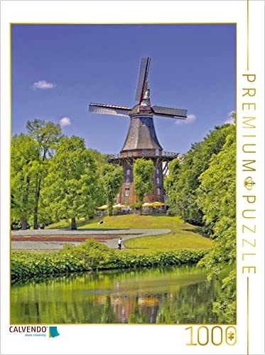 CALVENDO Puzzle Bremen - Die 100 Jahre alte Mühle in den Wallanlagen 1000 Teile Lege-Größe 48 x 64 cm Foto-Puzzle Bild von Paul Michalzik von CALVENDO