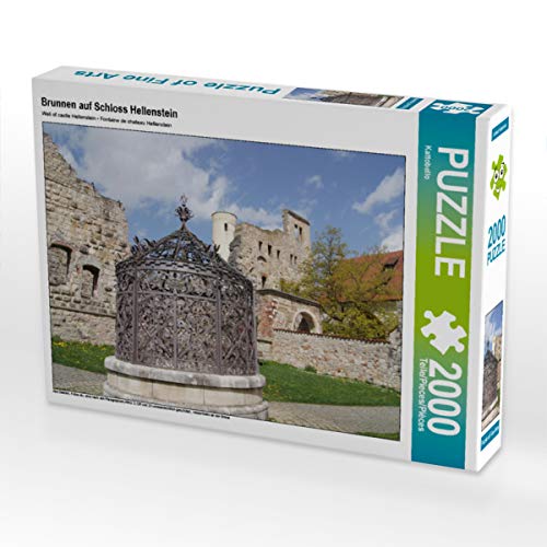 CALVENDO Puzzle Brunnen auf Schloss Hellenstein 2000 Teile Lege-Größe 90 x 67 cm Foto-Puzzle Bild von Kattobello von CALVENDO