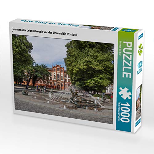 CALVENDO Puzzle Brunnen der Lebensfreude vor der Universität Rostock 1000 Teile Puzzle quer | 1000 Teile Lege-Größe 64 x 48 cm Foto-Puzzle für glückliche Stunden von CALVENDO