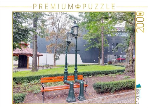 CALVENDO Puzzle Bunzlau - Bolesławiec Romantische Straßenlampen auf der Parkbank | 2000 Teile Lege-Größe 90 x 67 cm Foto-Puzzle für glückliche Stunden von CALVENDO