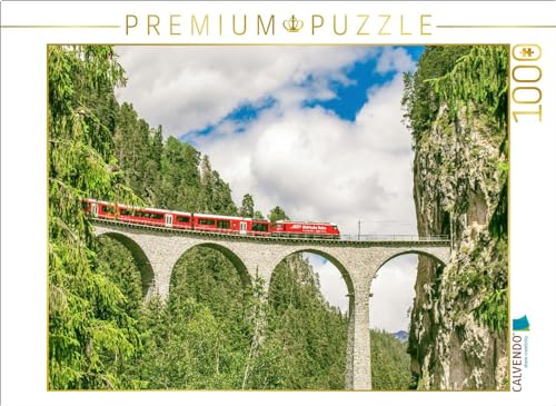 CALVENDO Puzzle Der Landwasser Viadukt | 1000 Teile Lege-Größe 64 x 48 cm Foto-Puzzle für glückliche Stunden von CALVENDO