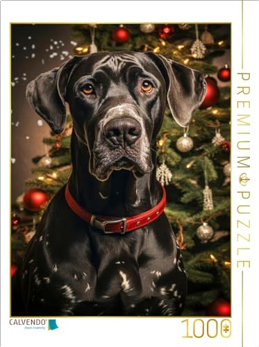 CALVENDO Puzzle Deutsche Dogge, es weihnachtet | 1000 Teile Lege-Größe 48 x 64 cm Foto-Puzzle für glückliche Stunden von CALVENDO